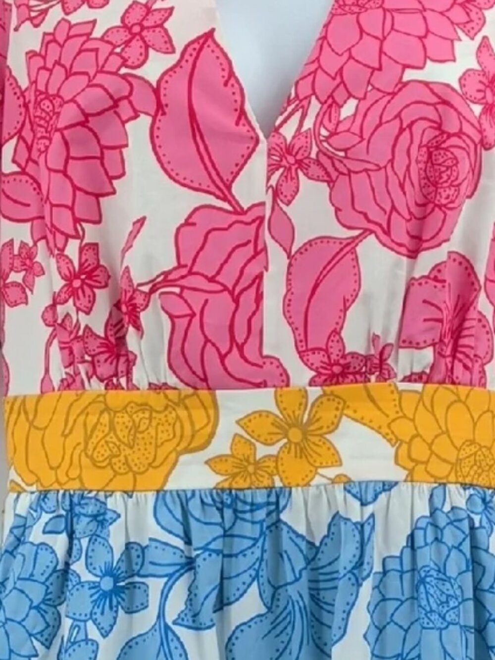 NWT Boden Bella Puff Sleeve Maxi Dress Multi Blossom Cascade Floral Cotton 8R - Picture 3 of 7